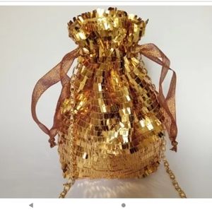 New Gold drawString Purse